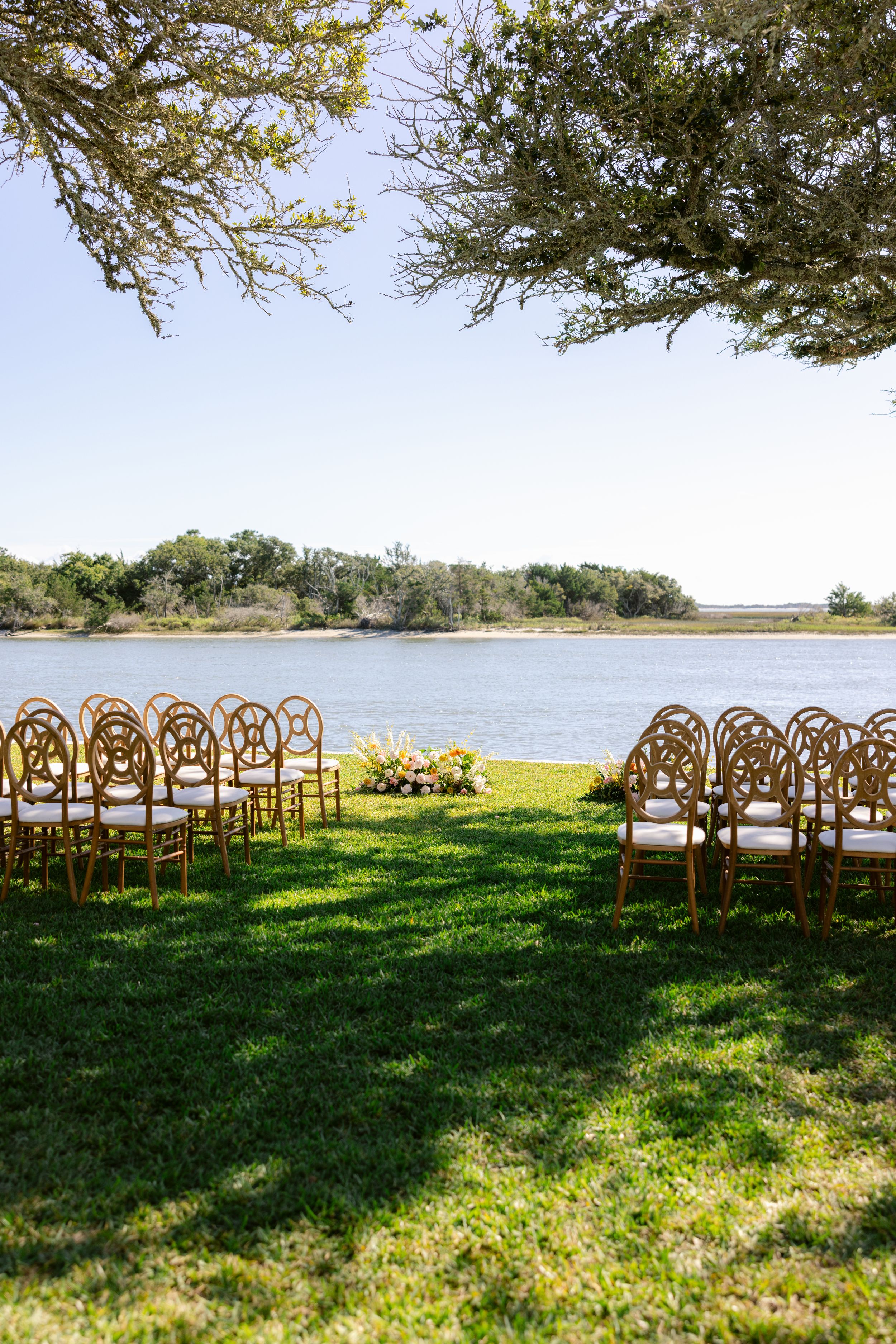 Coastal North Carolina tented estate wedding ceremony